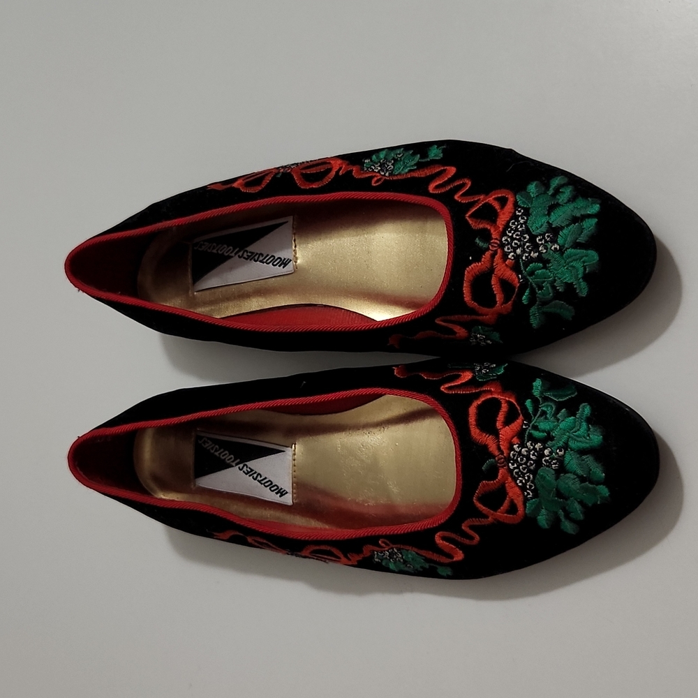 Mootsies Tootsies Christmas Velvety Flats Shoes Size 6.5